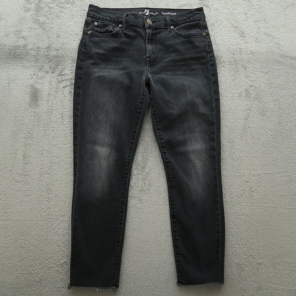 7 For All Mankind Jeans Womens 28 Faded Gray Low-Rise Roxanne Ankle 25.5" Inseam